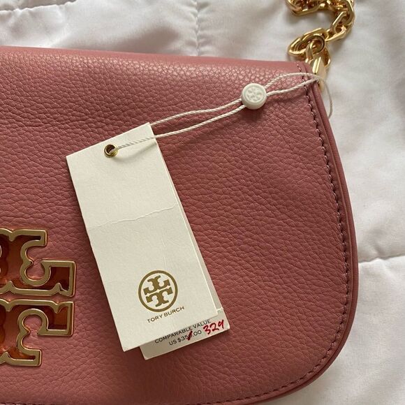 NWT Tory Burch Britten Crossbody Clutch Barbie Pink - Picture 9 of 9
